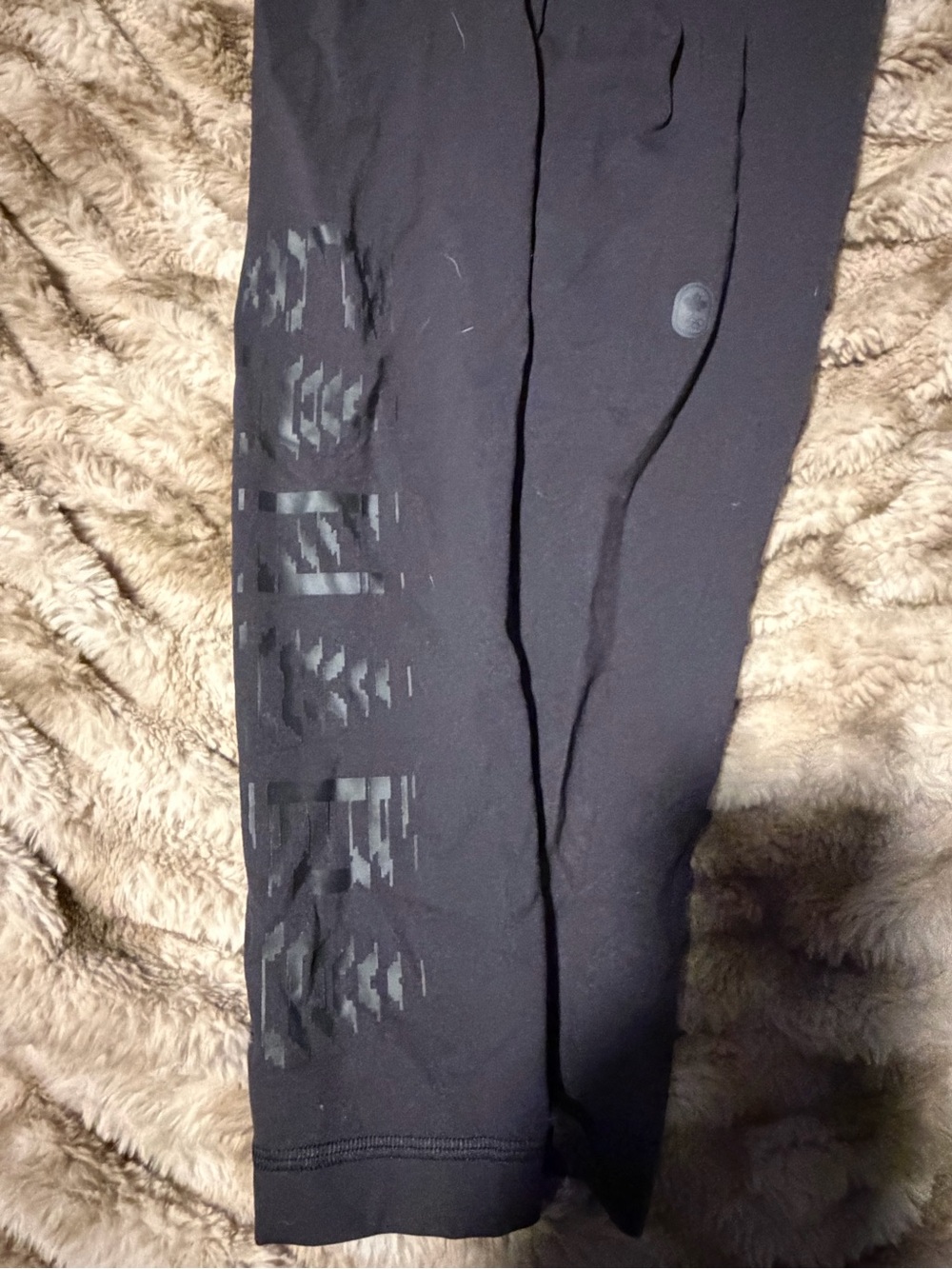 lululemon athletica Black Leggings with Subtle Matte Print